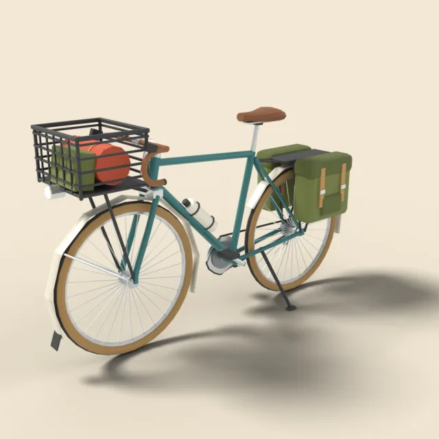 Bicycle with front basket for touring
