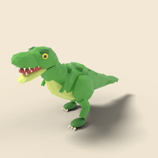 Toy dinosaur T-rex in green