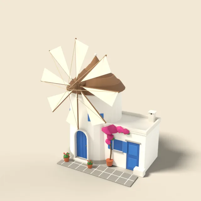 Greek island windmill house