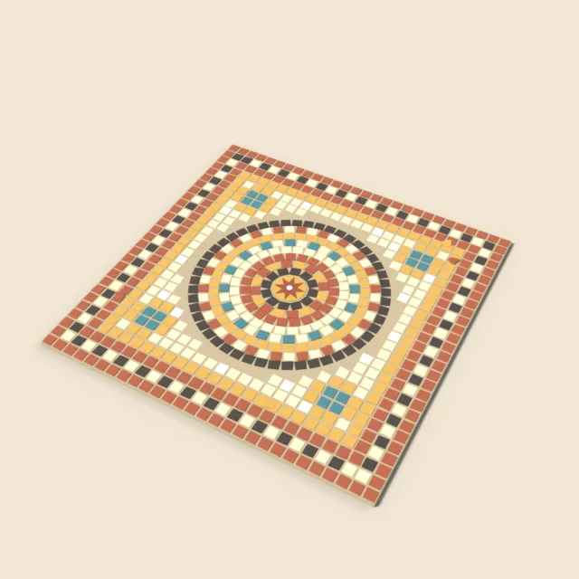 Temple mosaic floor tile