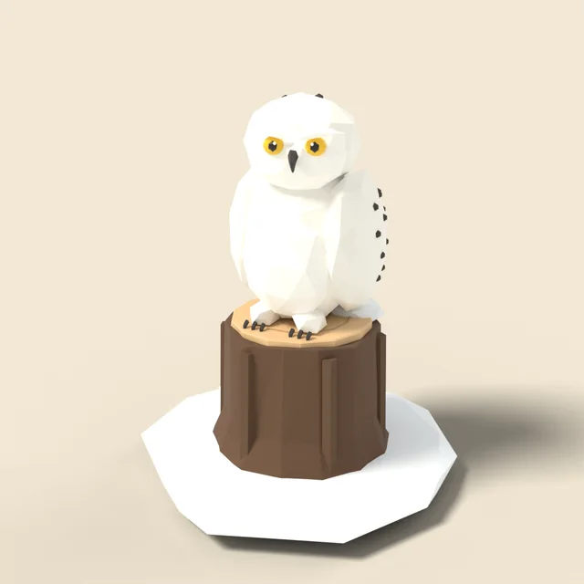 Perched snowy owl