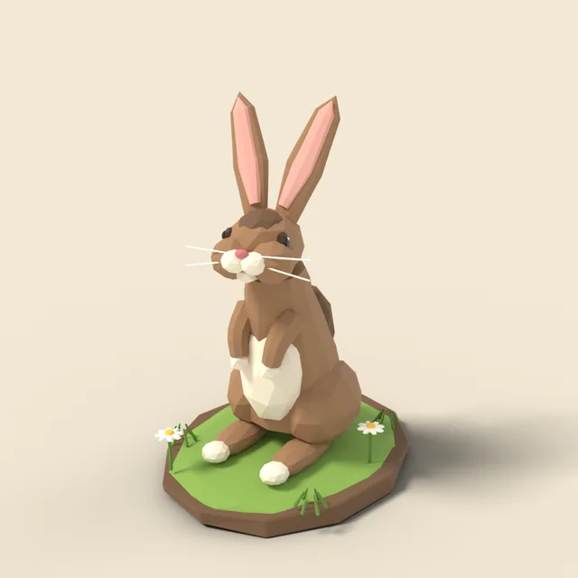 Rabbit sitting upright