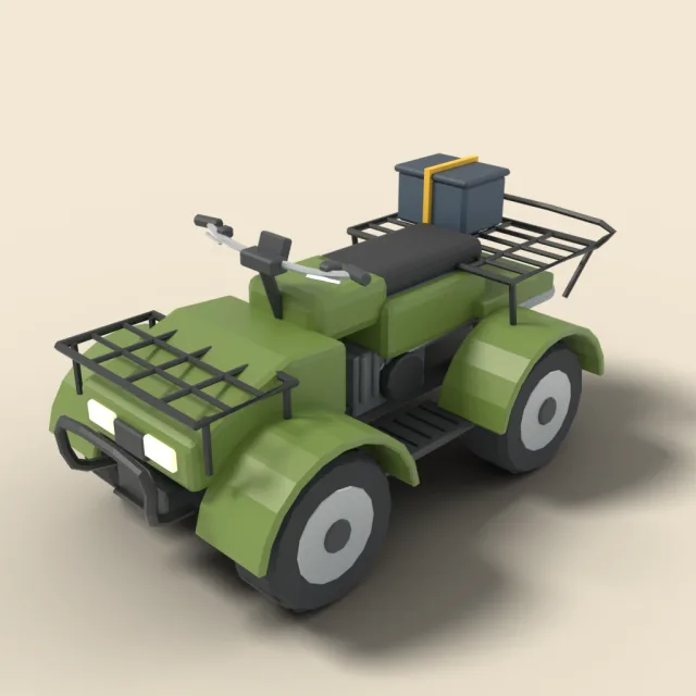 Quad bike with rear rack