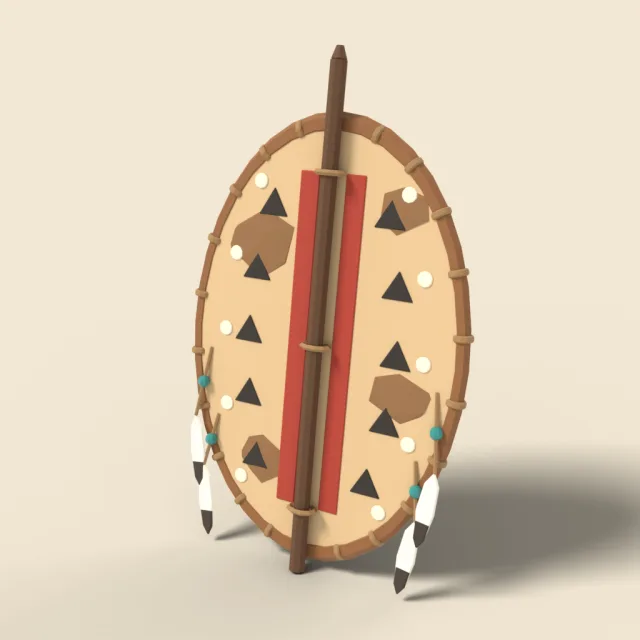 Hide-covered tribal shield