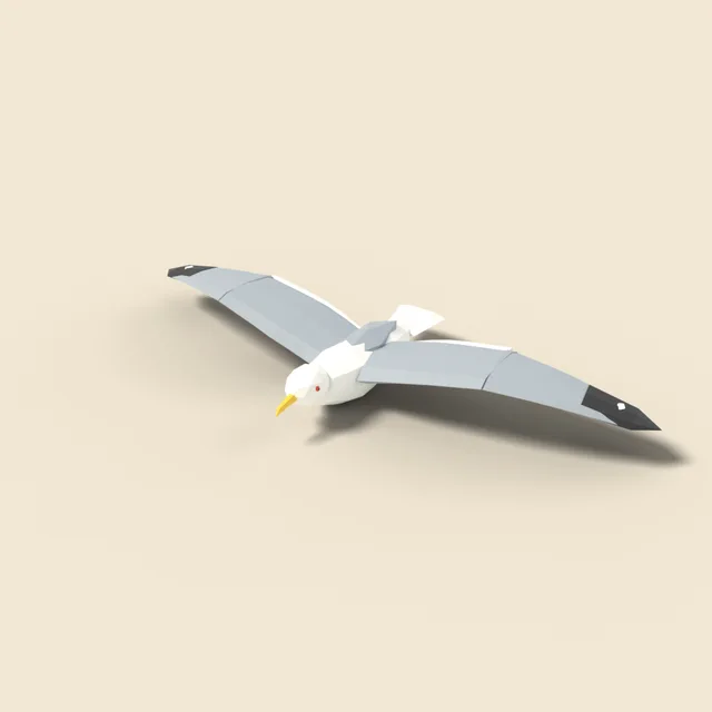 Flying seagull