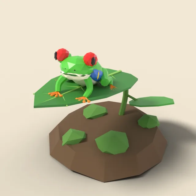 Red-eyed tree frog on leaf