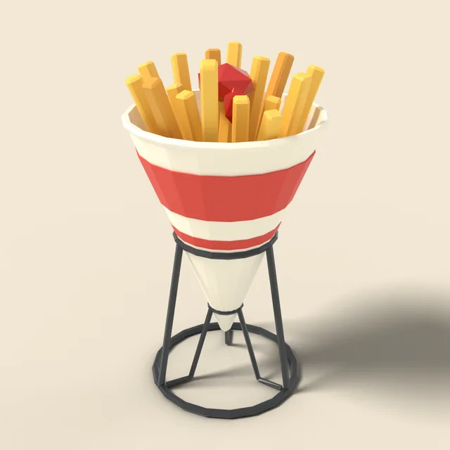 French fries in a paper cone