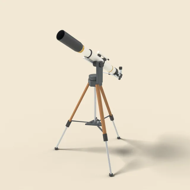Refracting telescope on tripod