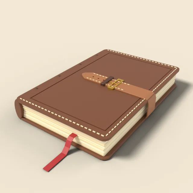 Leather-bound journal with strap