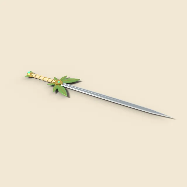 Elven longsword with leaf shaped guard