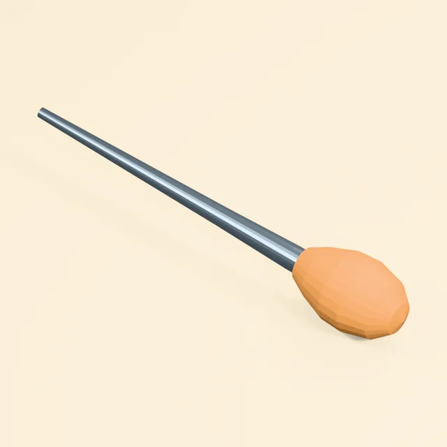 Bulb turkey baster with hollow tapered metal nozzle