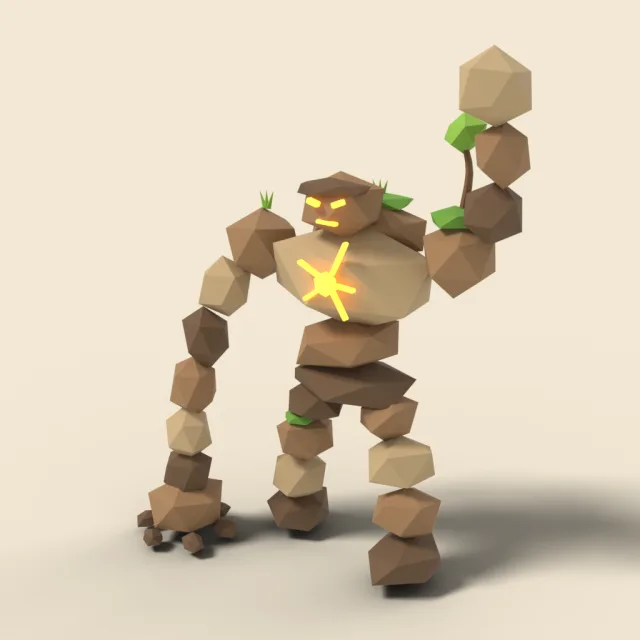 Earth elemental of stacked rocks