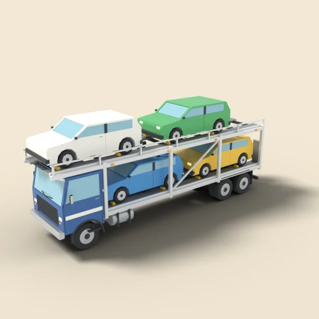 Car carrier truck with cars