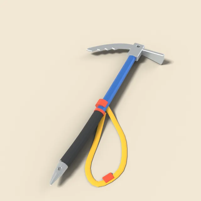 Ice axe with curved pick