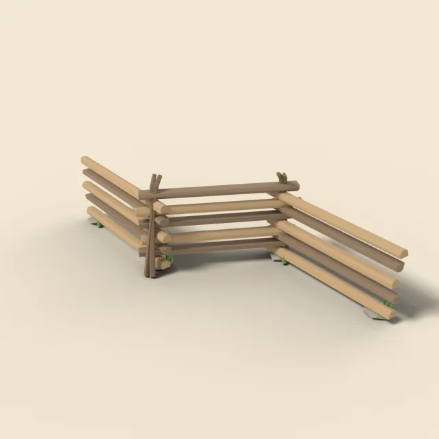 Split rail zigzag fence