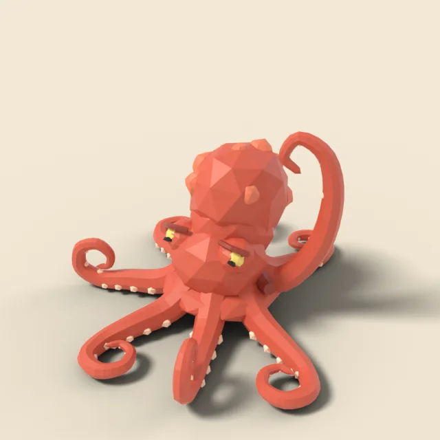 Octopus with curled arms