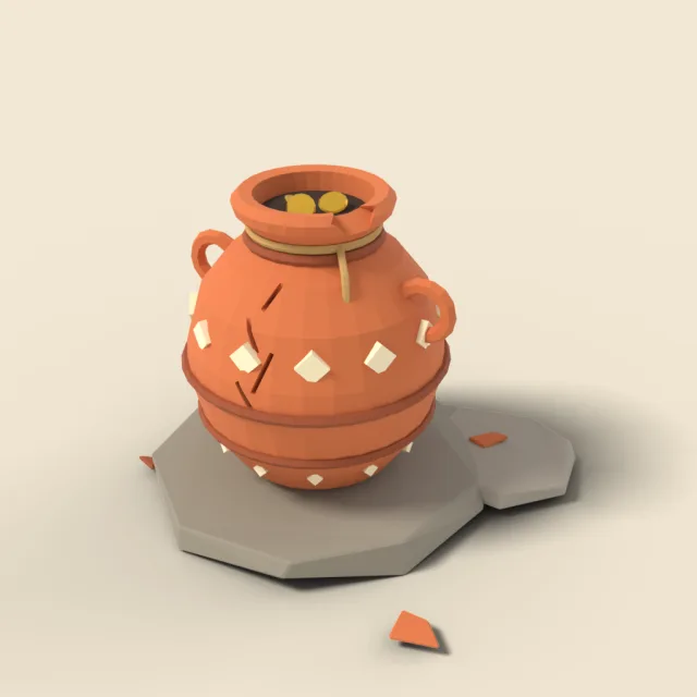 Breakable clay pot