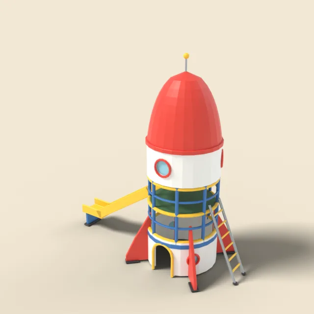 Rocket ship climbing tower