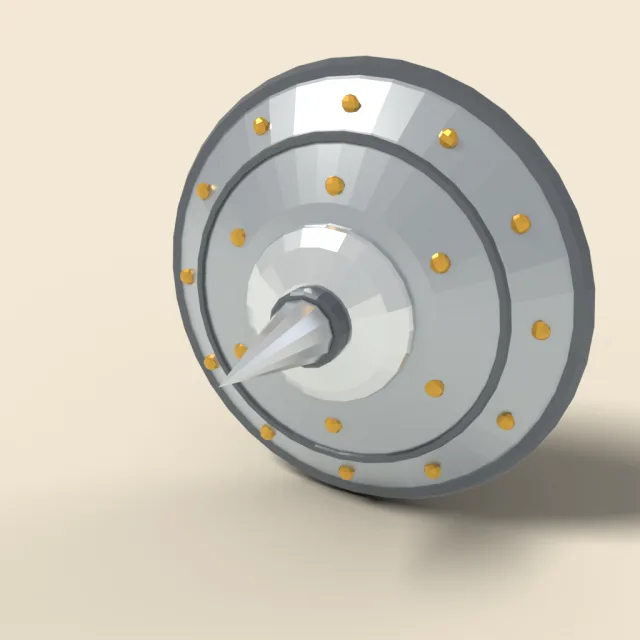Small steel buckler with spike