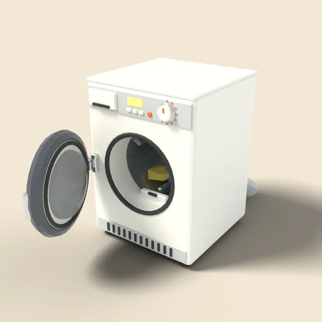 Tumble dryer with round door