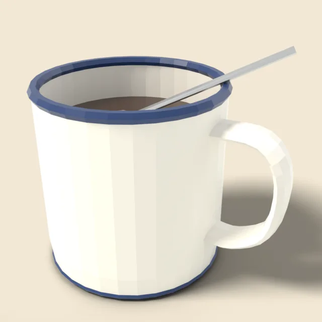 Enamel camping mug with rim