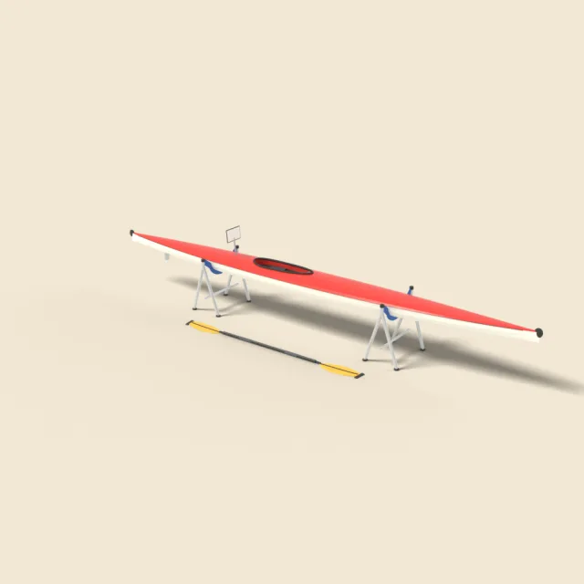 Racing kayak with paddle