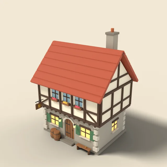 Medieval timber tavern