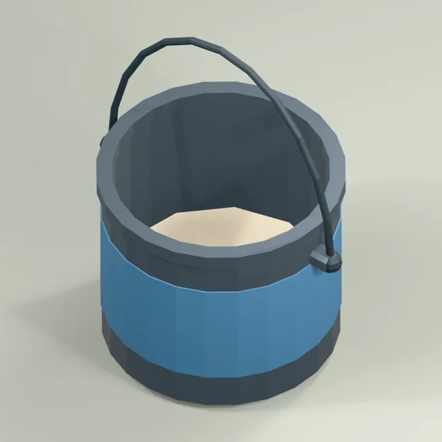 Open paint can with rolled rim and raised wire bail