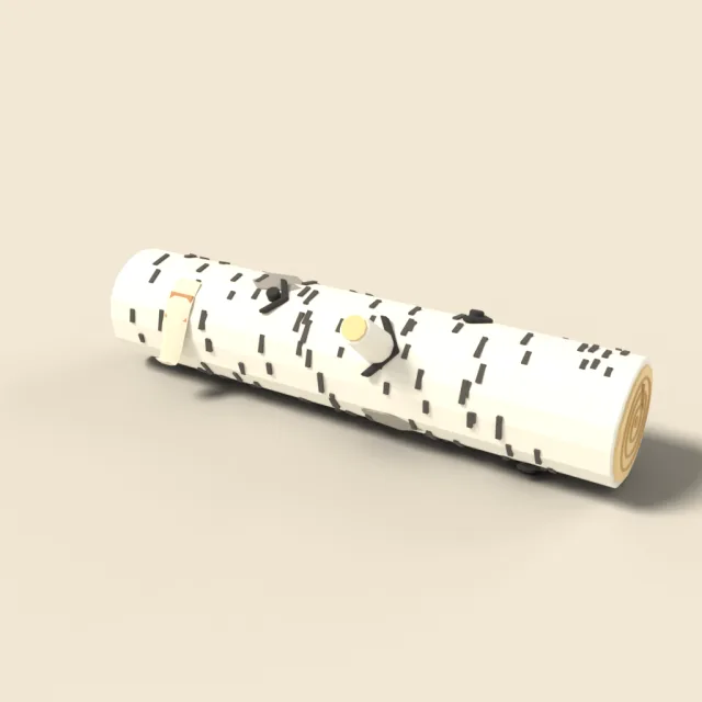 Birch log with white bark