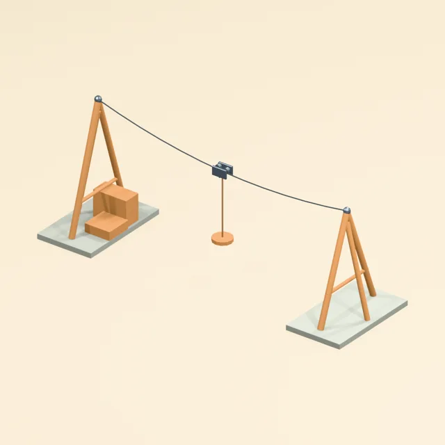 playground_zipline_braced_endframes_sagging_cable_trolley_seat