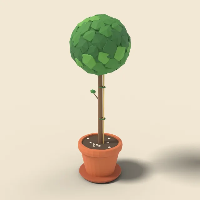 Topiary ball tree on stem