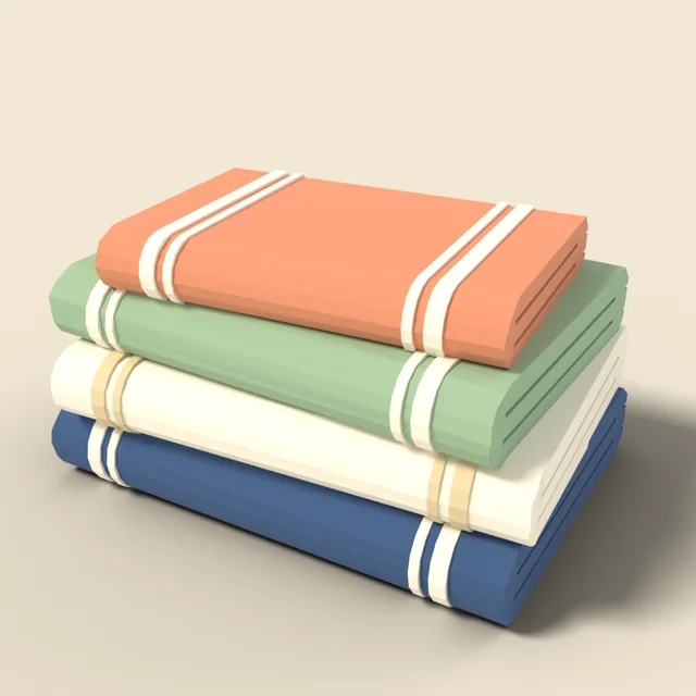 Folded bath towel stack