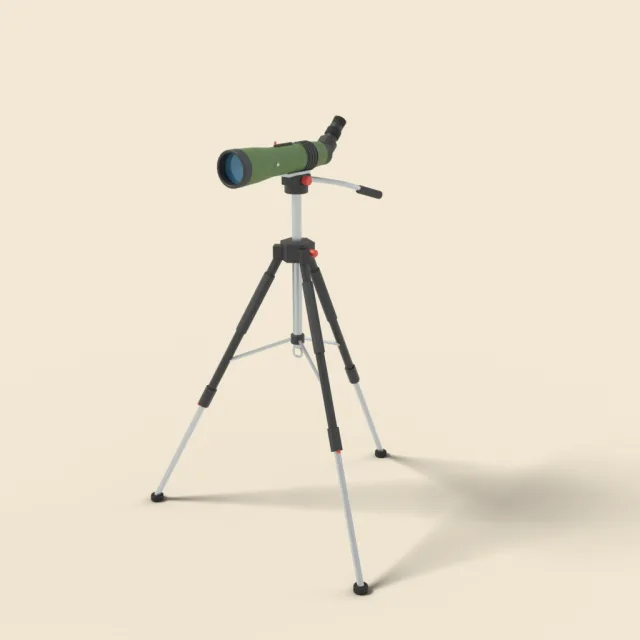 Bird watching spotting scope on tripod