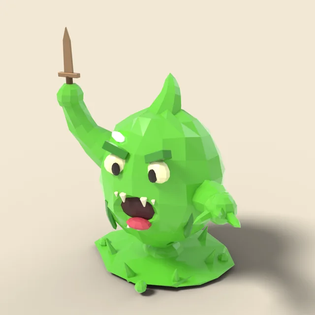 Green slime blob bouncing