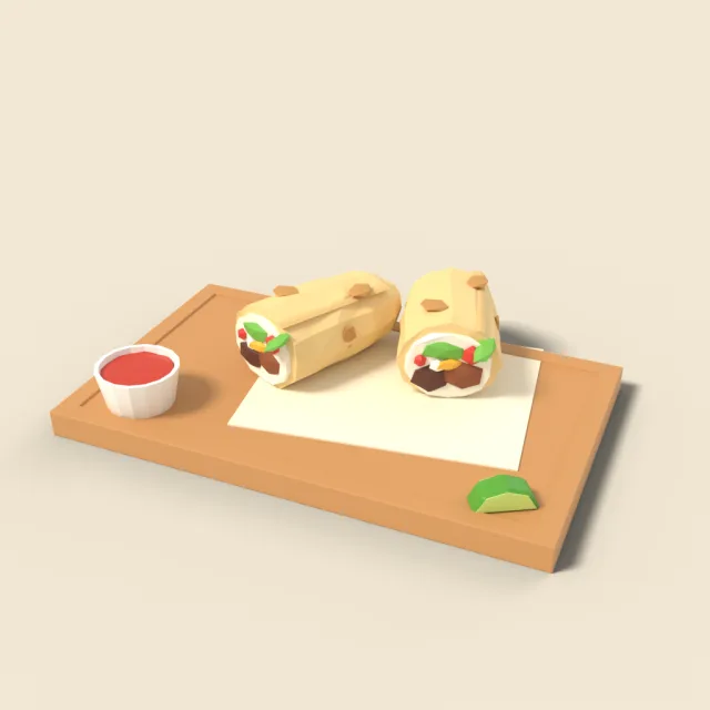 Burrito cut in half