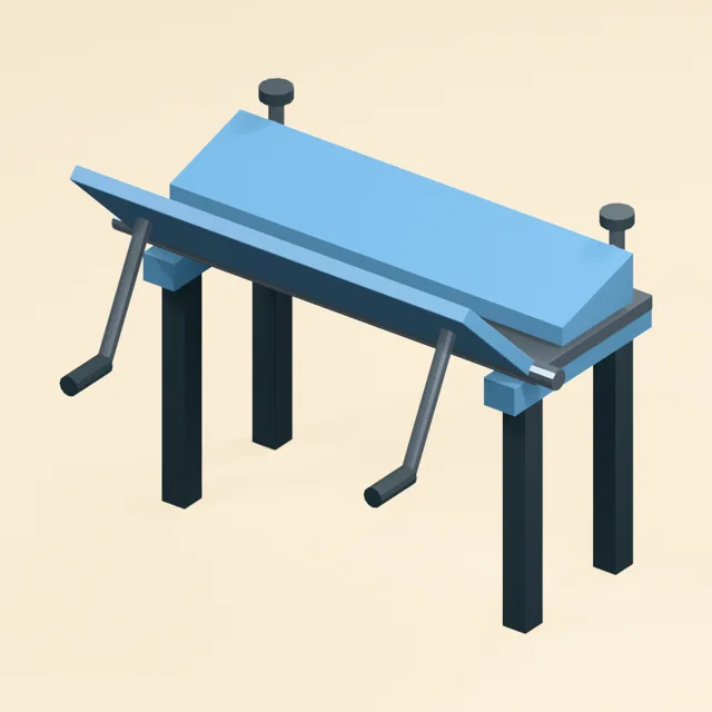 sheet_metal_folding_brake_clamp_beam_raised_hinged_apron_handles