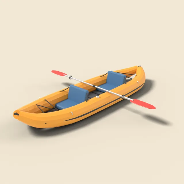 Inflatable kayak with paddle