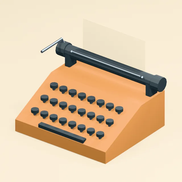 Carriage typewriter with raised paper