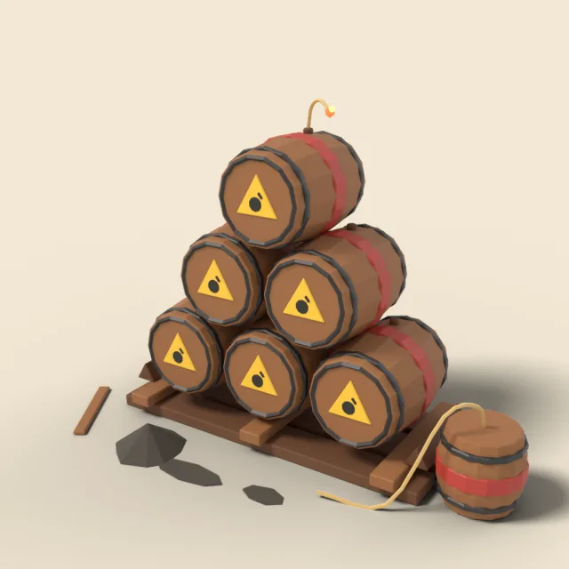 Explosive powder keg stack