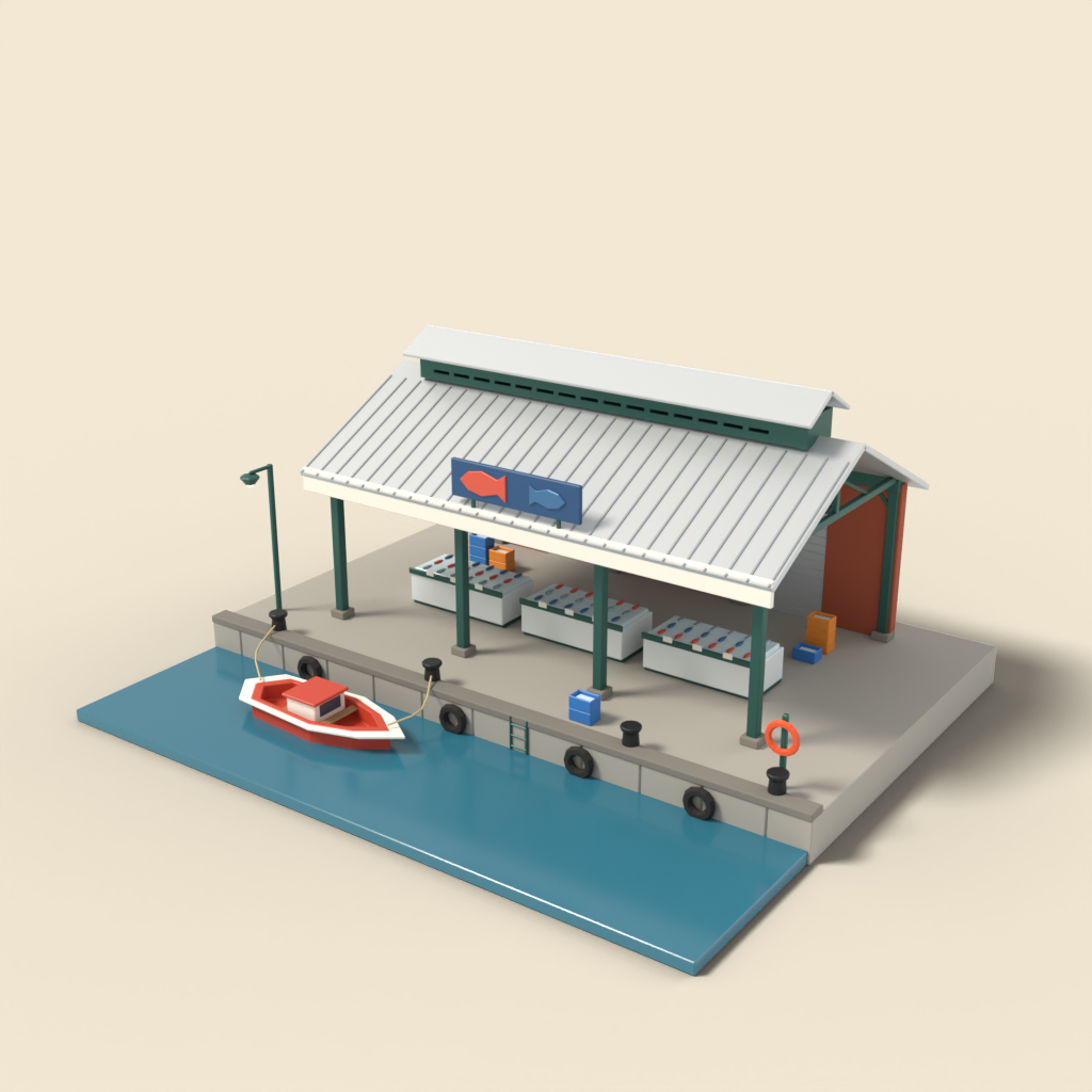 Harbour fish market