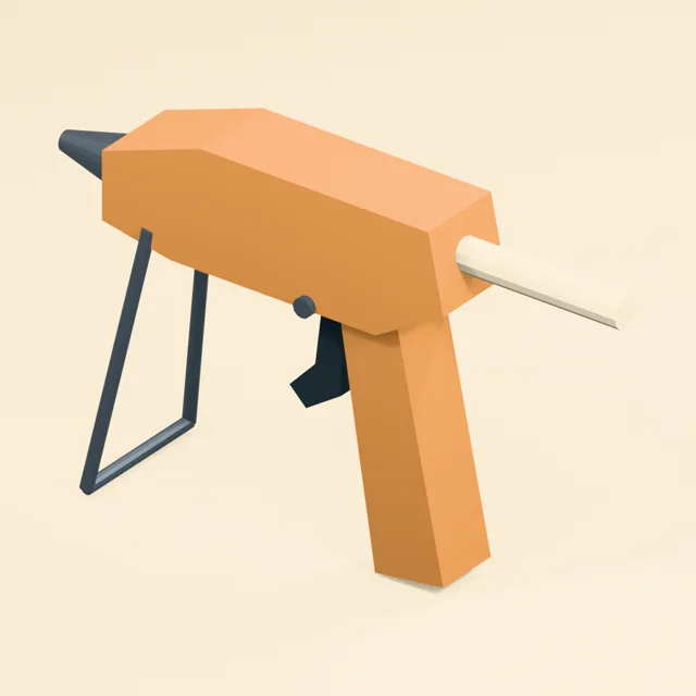 Trigger-fed hot glue gun