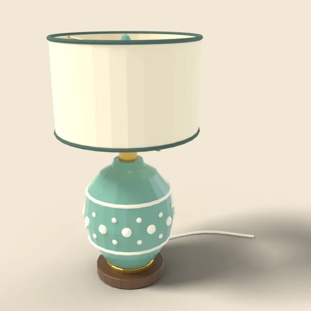 Ceramic table lamp with drum shade