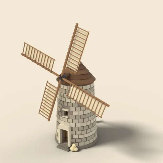 Stone tower windmill with cap