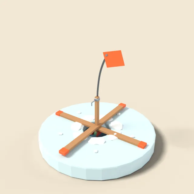 Ice fishing tip-up flag rig