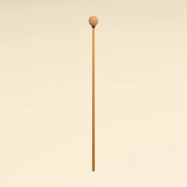 Artist mahlstick with padded leather resting head