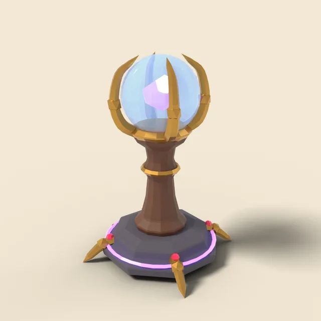Crystal orb on clawed pedestal