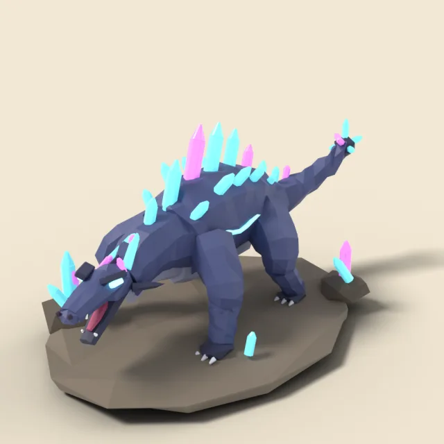 Crystal drake with gem spikes