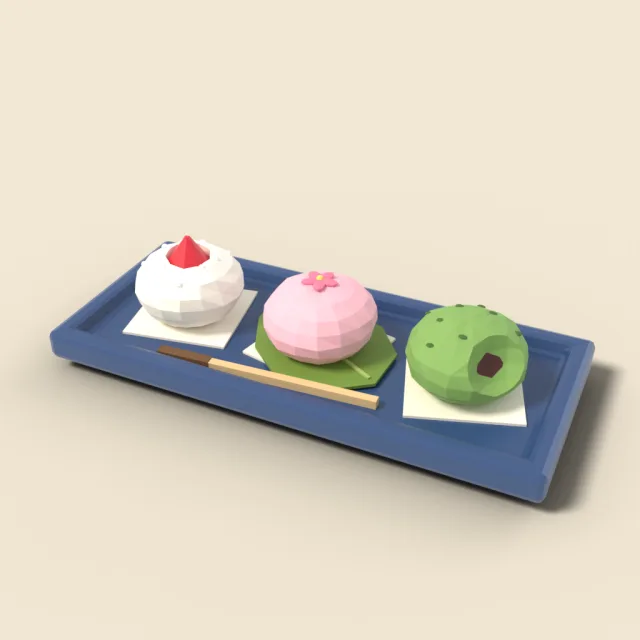 Mochi trio on a plate