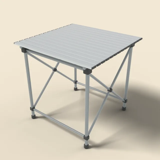 Roll-top aluminium camp table