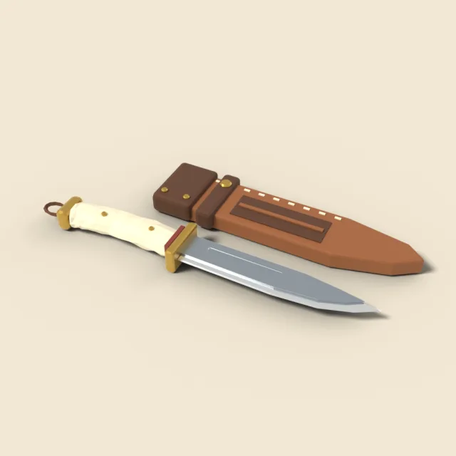 Bone handled hunting knife with sheath